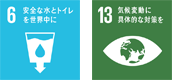 SDGs6 安全な水とトイレを世界中に、SDGs13 気候変動に具体的な対策を