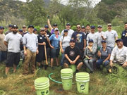 Participating in weeding and watering activities to conserve Topanga State Park, which contains many plant species that are unique to the California area (Miller Milling Company, LLC’s Los Angeles Mill)
