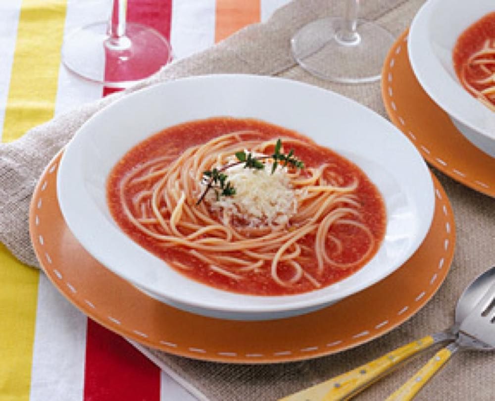 冷製トマトスープスパゲティ