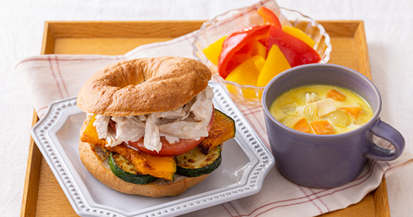 朝食ベーグルサンドイッチのレシピ