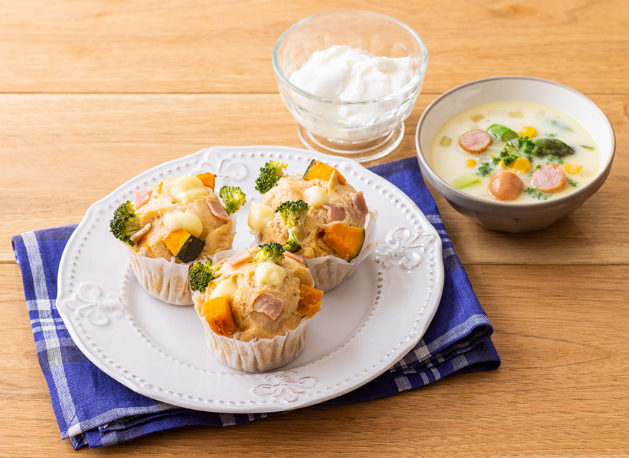 野菜とチーズの蒸しパン